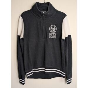 Victoria's Secret PINK Size XS Long Sleeve 1/2 Zip Speckled LOVE PINK Sweatshirt